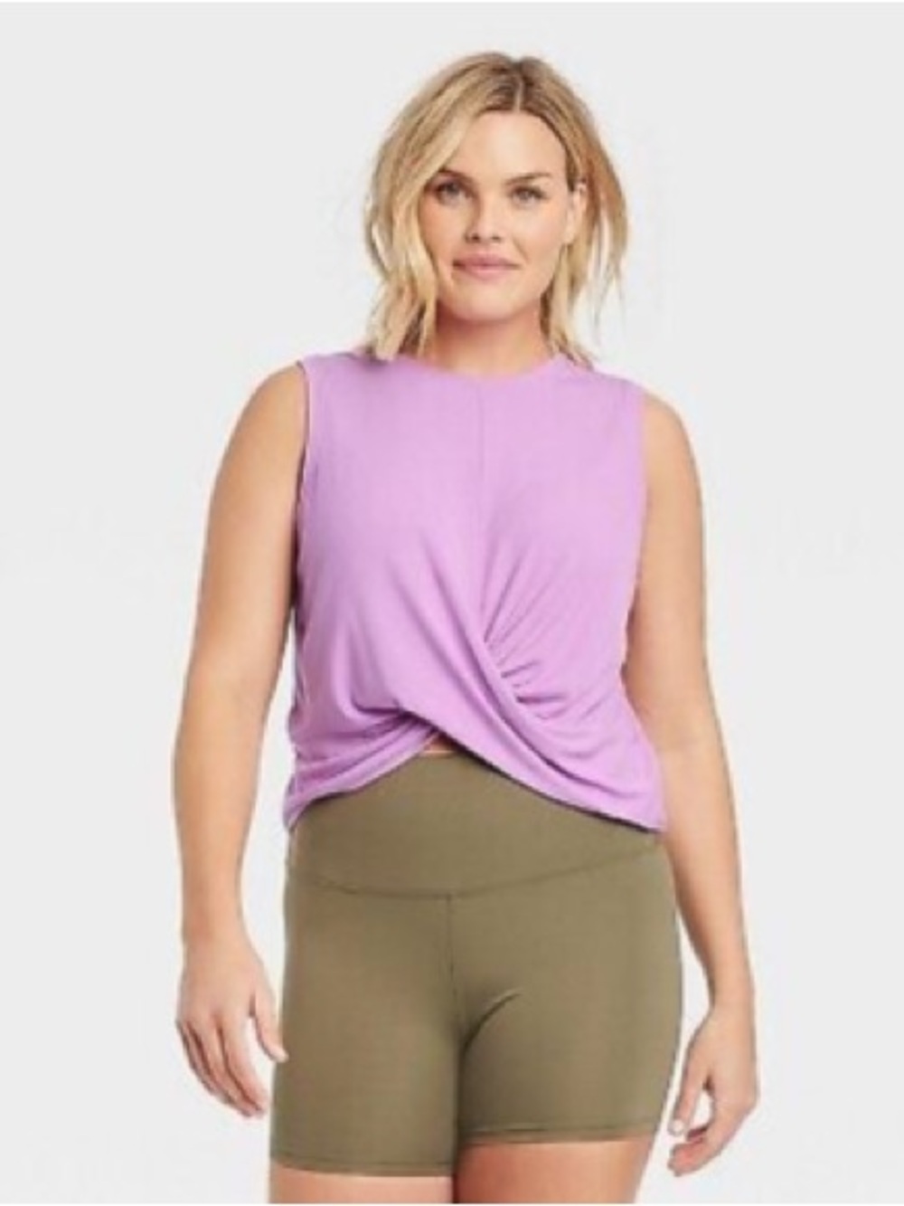 All in Motion Front Twist Lilac Tank Top